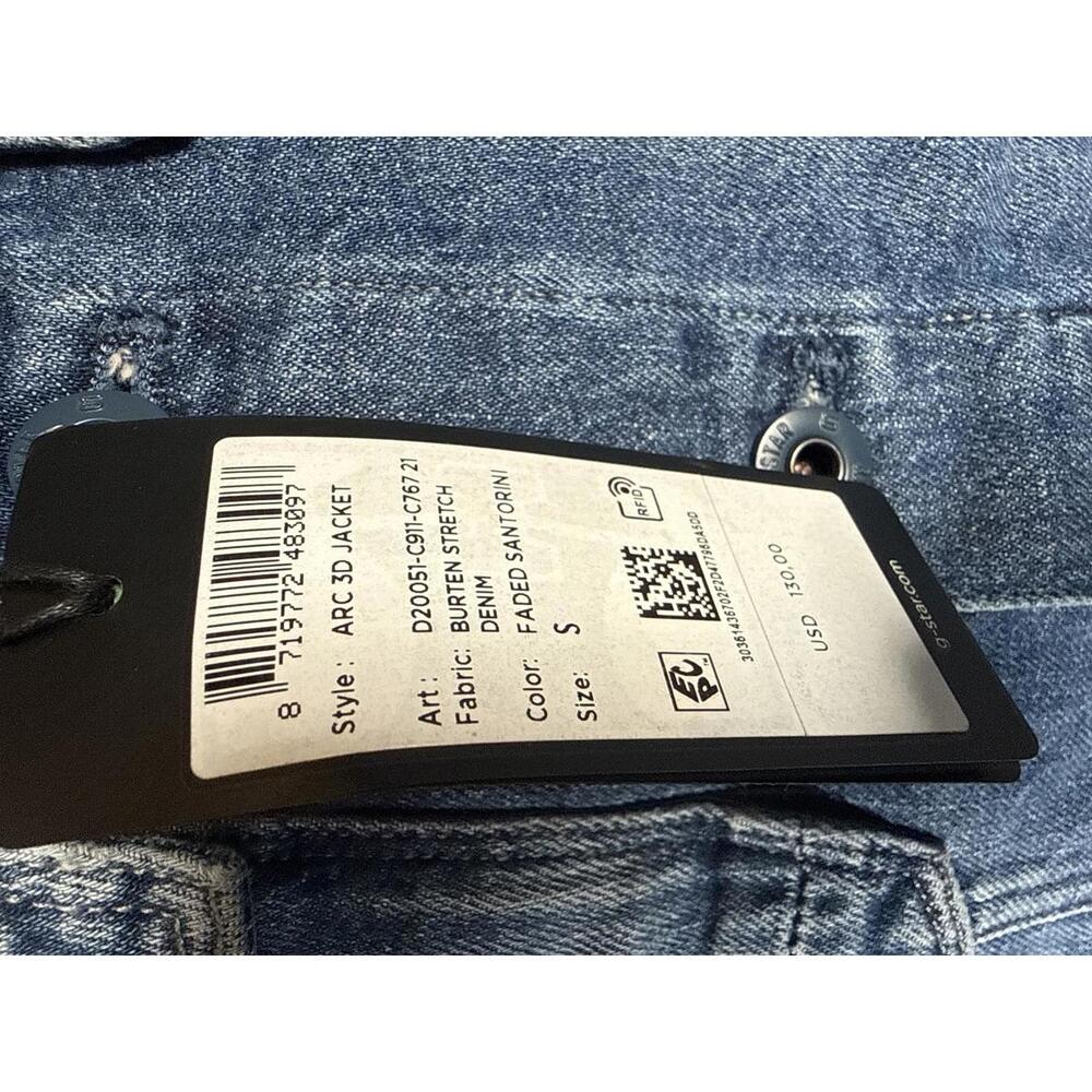 NWT G-Star RAW Arc 3D Denim Jacket Women’s Size Small Faded Santorini Stretch - Picture 6 of 9